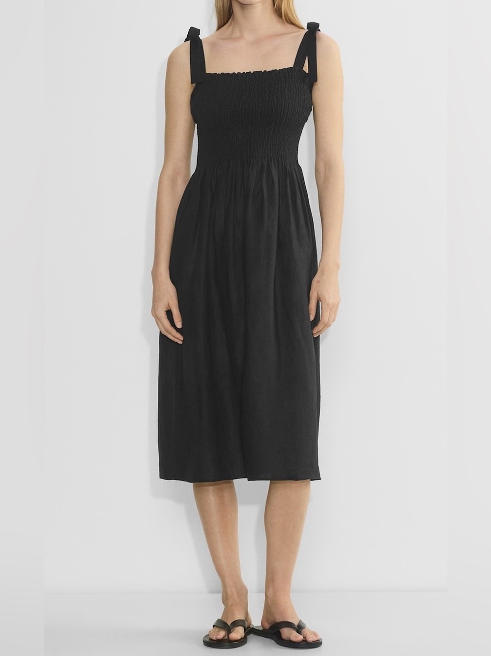 ARITZIA Wilfred Golden Hour Linen Midi Dress